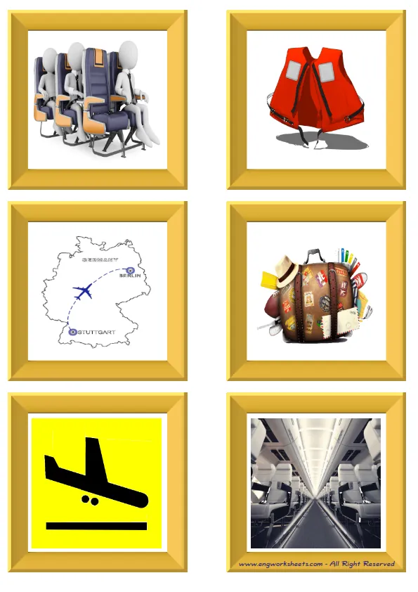 ESL Flashcard without words containing Airport picture for kids and teachers. Worksheet Preview