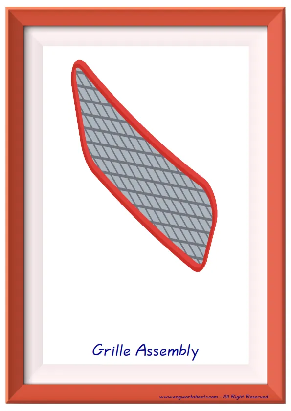 Full page ESL Flashcard together with words containing Cars picture for kids and teachers. Worksheet Preview