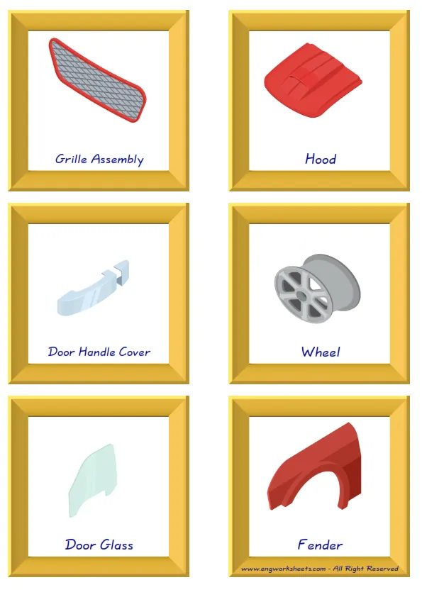 ESL Flashcard without words containing Cars picture for kids and teachers. Worksheet Preview