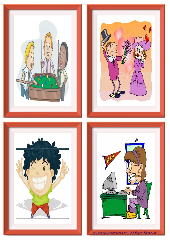 Quarter page ESL Flashcard without words containing Friendship picture for kids and teachers. Worksheet Preview
