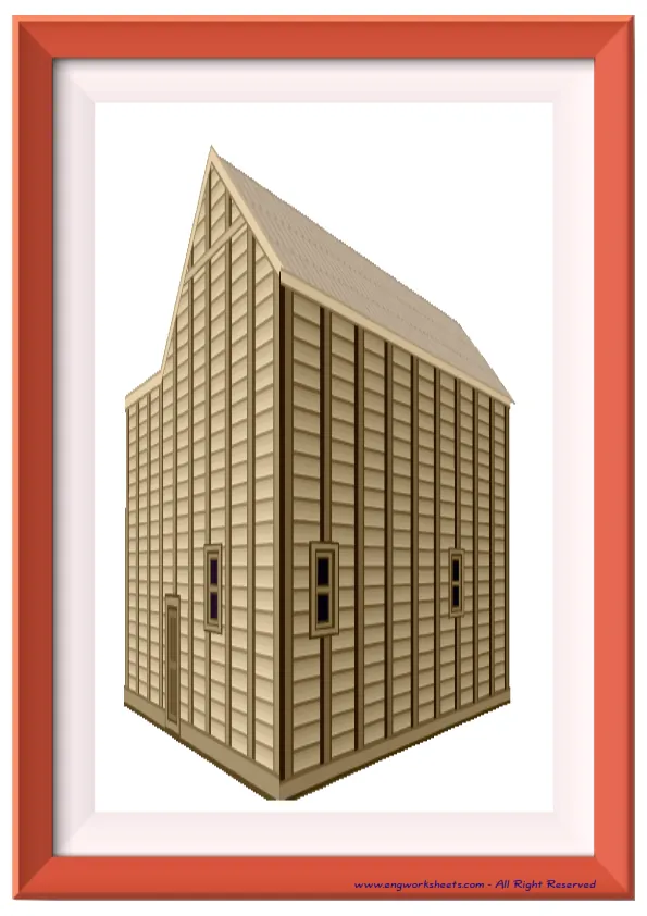 Full page ESL Flashcard without words containing Houses Homes picture for kids and teachers. Worksheet Preview