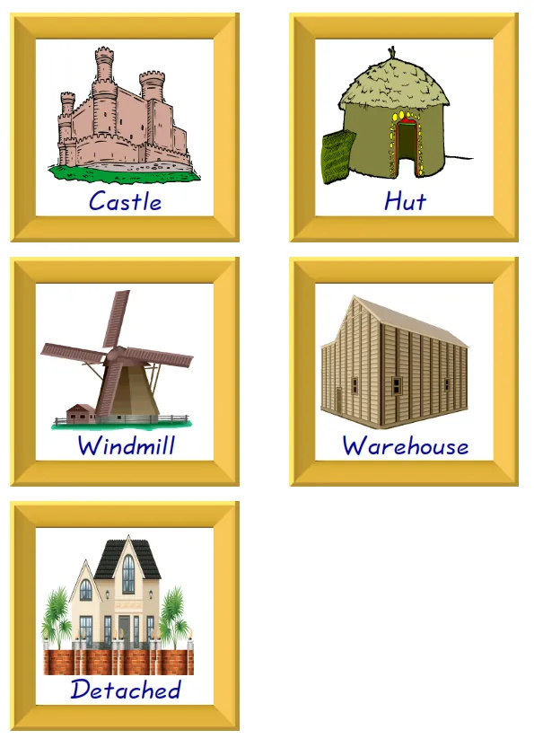 ESL Flashcard together with words containing Houses Homes picture for kids and teachers. Worksheet Preview