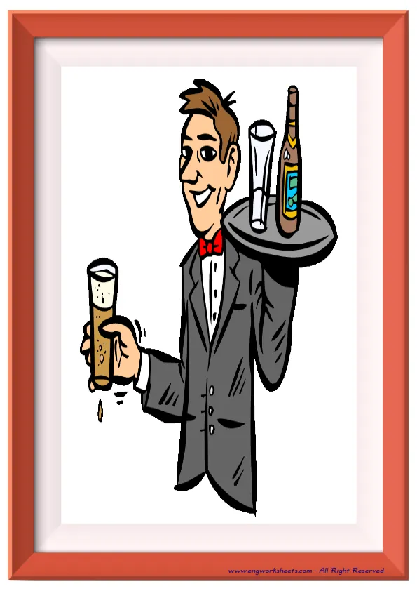 Full page ESL Flashcard without words containing Restaurant picture for kids and teachers. Worksheet Preview