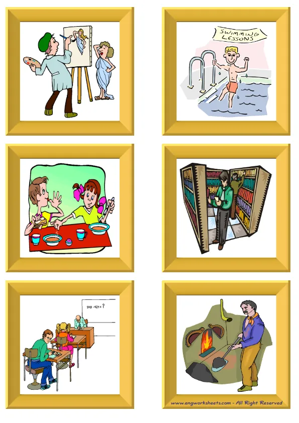 ESL Flashcard without words containing School Parts picture for kids and teachers. Worksheet Preview