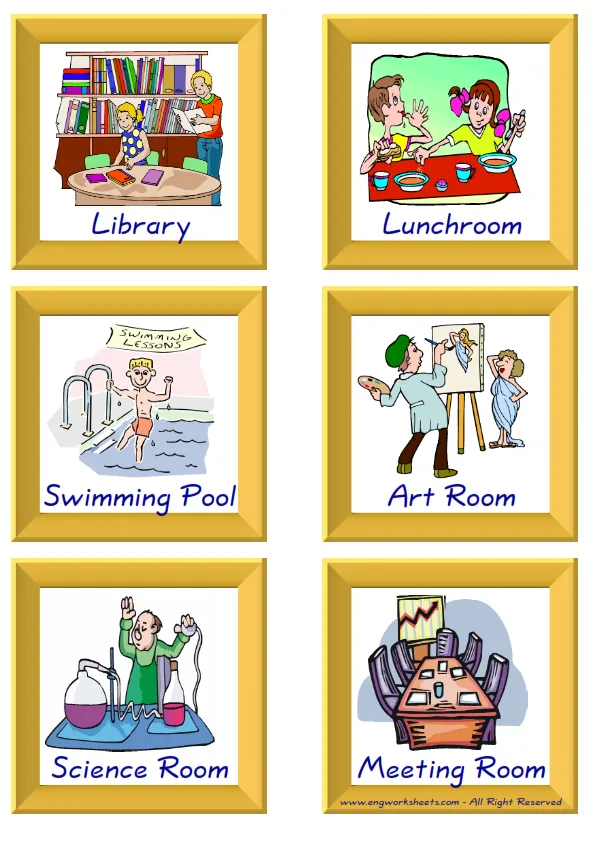 ESL Flashcard together with words containing School Parts picture for kids and teachers. Worksheet Preview