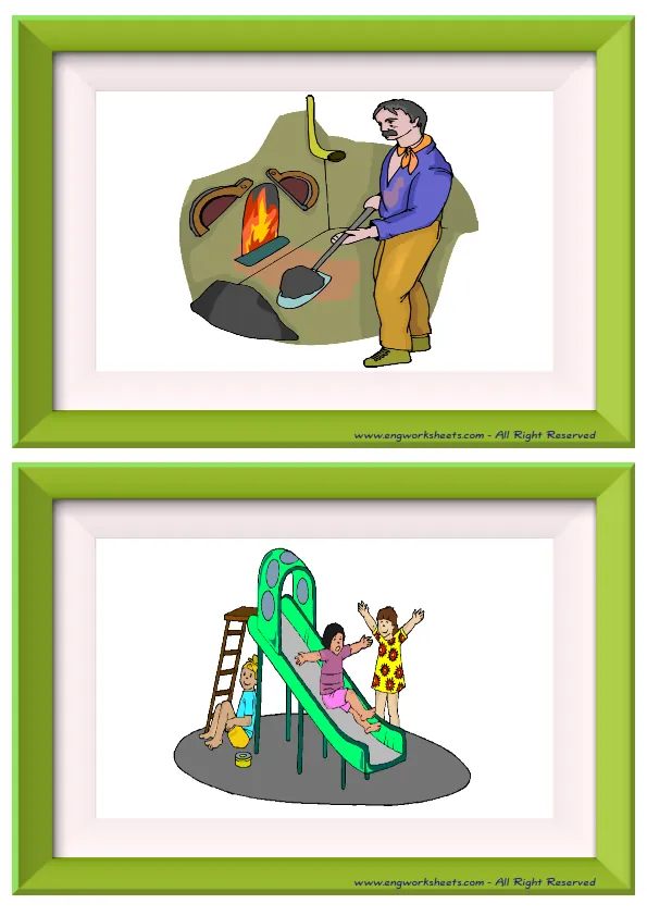 Half page ESL Flashcard without words containing School Parts picture for kids and teachers. Worksheet Preview