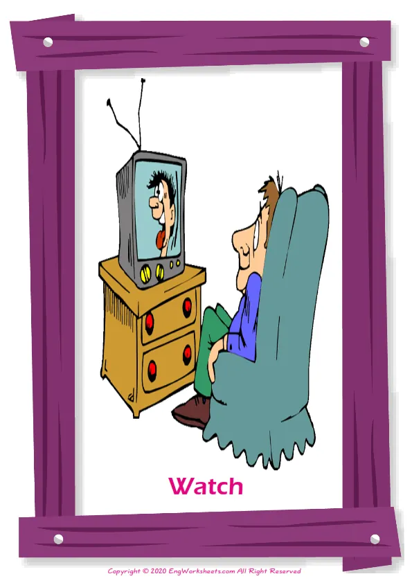 Action Verbs English vocabulary worksheet with full-page words Worksheet Preview