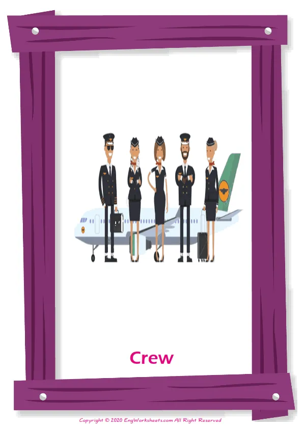 Airport English vocabulary worksheet with full-page words