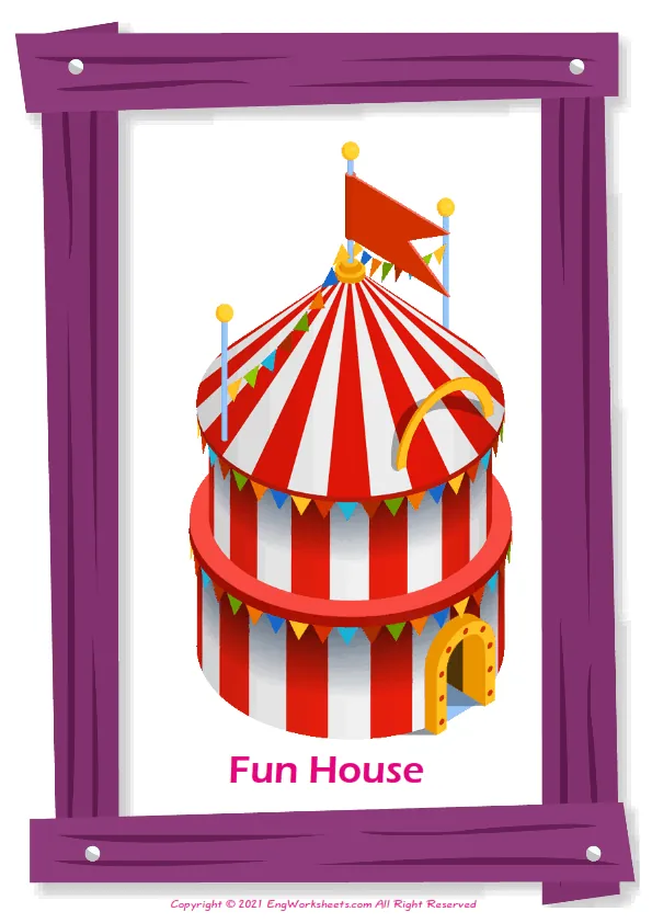 Amusement Park English vocabulary worksheet with full-page words Worksheet Preview