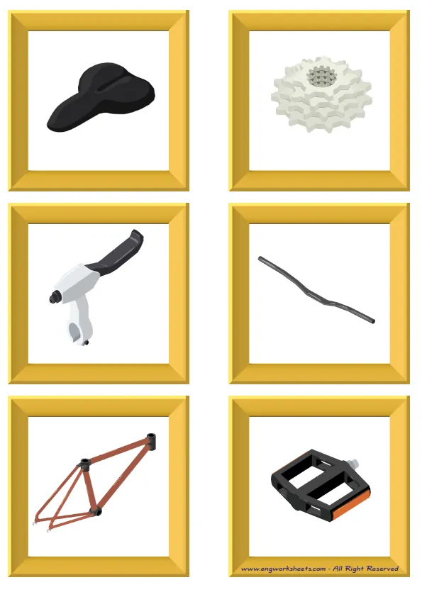 ESL Flashcard without words containing Bike picture for kids and teachers. Worksheet Preview