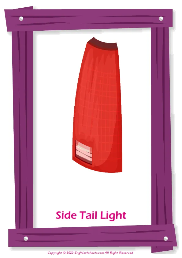 Cars English vocabulary worksheet with full-page words Worksheet Preview