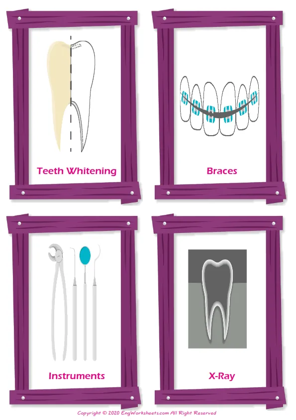 Dental Care ESL Printable Multiple Choice Test. Choose The Right Word. Worksheet Preview
