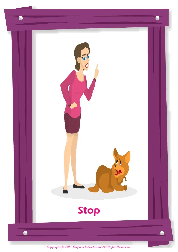 Dog Training English vocabulary worksheet with full-page words Worksheet Preview