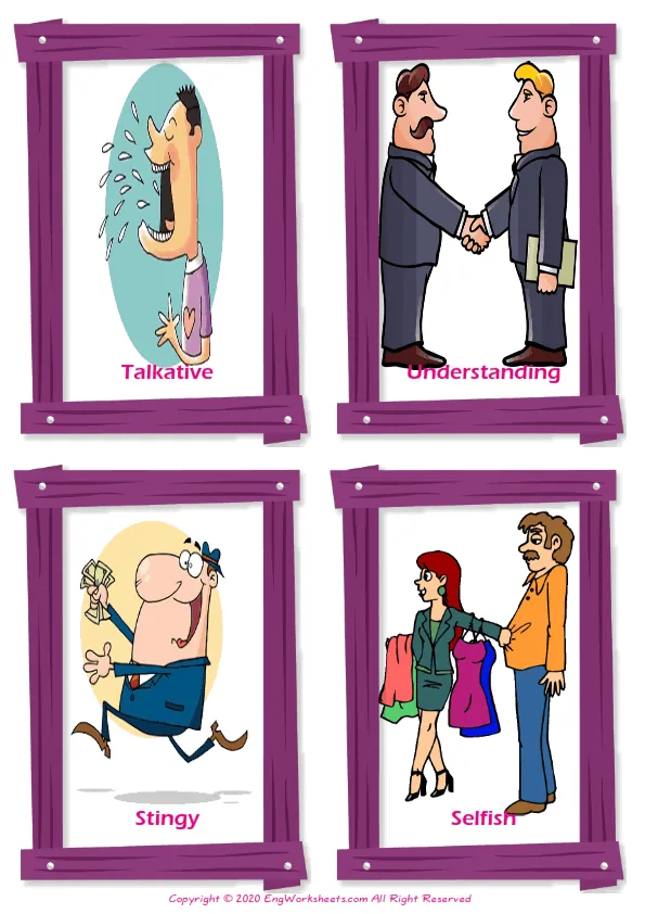 Friendship vocabulary worksheet with words, four images per page Worksheet Preview