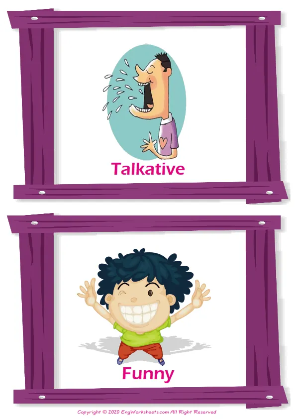 Friendship vocabulary worksheet with words, two images per page Worksheet Preview