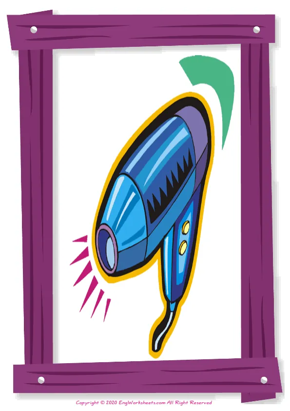 Full-page wordless Bathroom English vocabulary worksheet