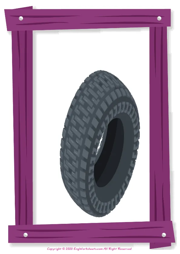 Full-page wordless Cars English vocabulary worksheet Worksheet Preview