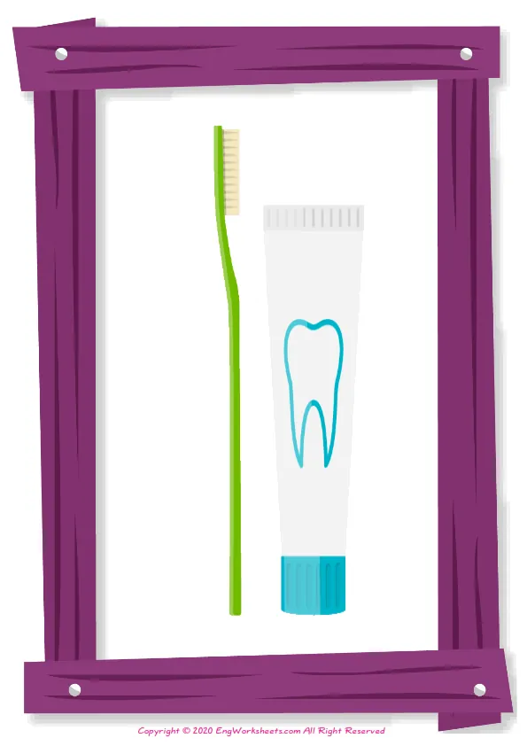 Dental Care ESL Printable Picture Dictionary For Kids. Draw And Match The Words And Pictures. Worksheet Preview