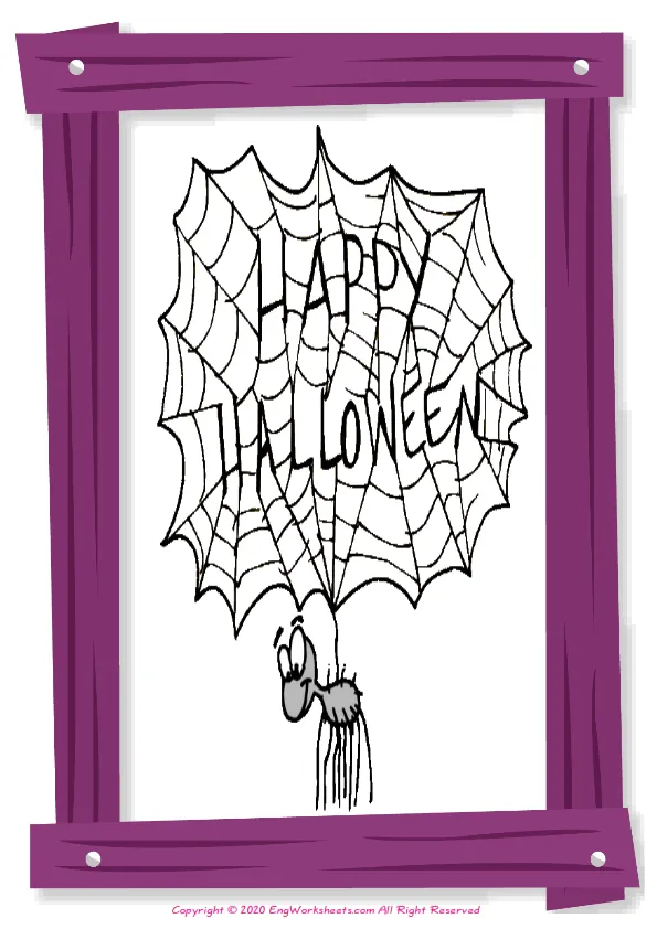 Full-page wordless Halloween English vocabulary worksheet Worksheet Preview