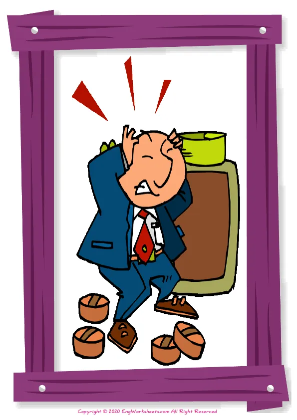 Full-page wordless Health Problems English vocabulary worksheet