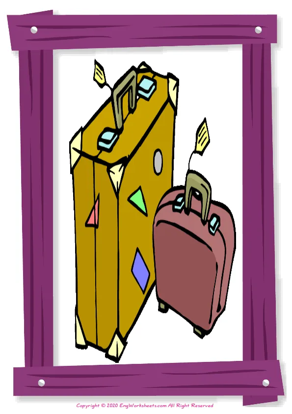 Full-page wordless Holiday English vocabulary worksheet