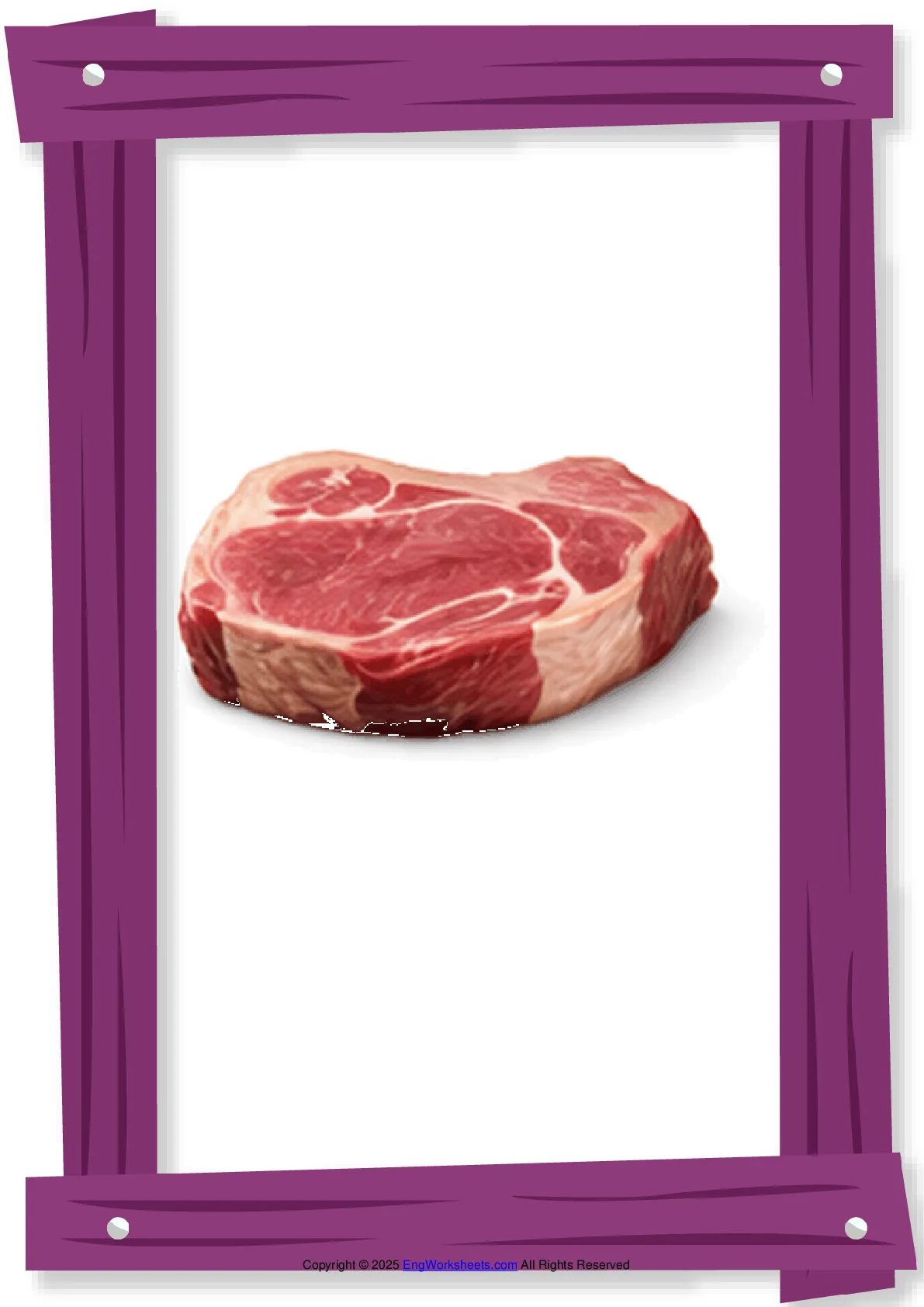 Full-page wordless Supermarket English vocabulary worksheet Worksheet Preview