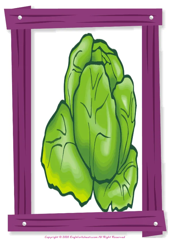 Full-page wordless Vegetables English vocabulary worksheet Worksheet Preview