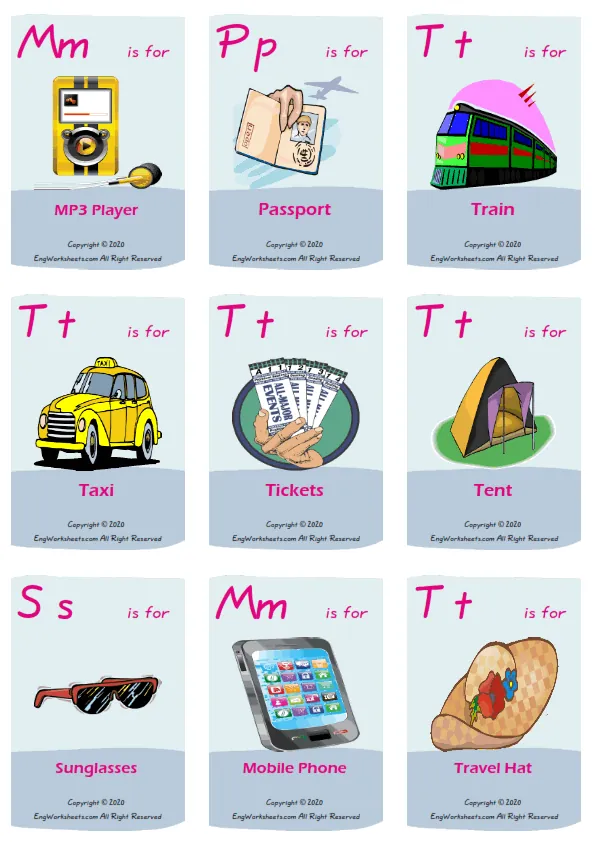 Holiday vocabulary worksheet with words, nine images per page Worksheet Preview