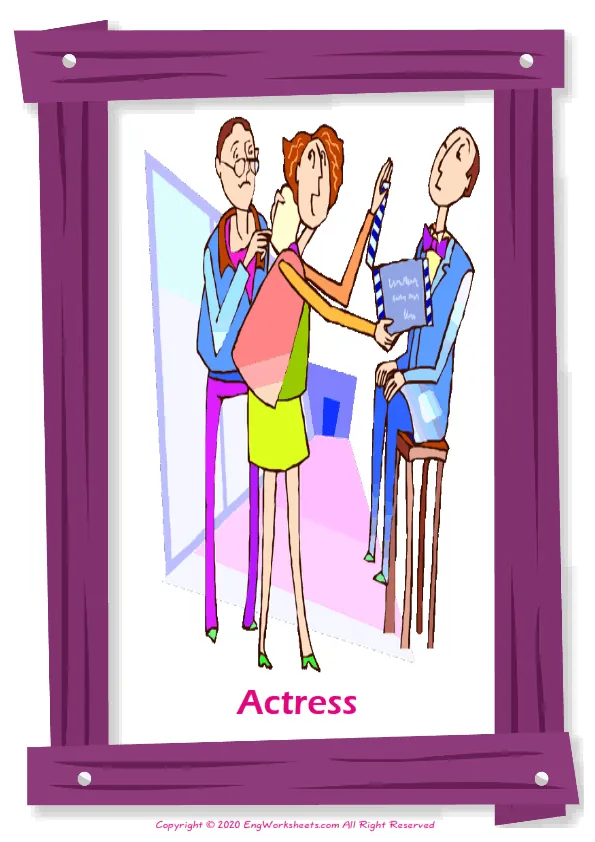 Jobs Occupations English vocabulary worksheet with full-page words