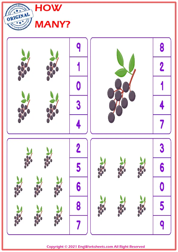 Let's Learn To Count - Math Worksheet Worksheet Preview