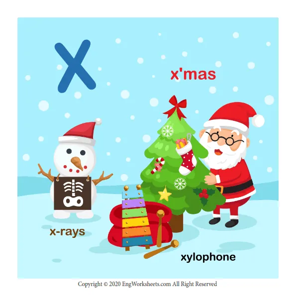 Letter X Uppercase Tracing Practice Worksheet