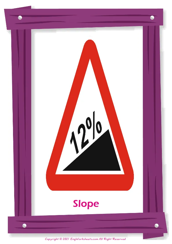 Road Signs English vocabulary worksheet with full-page words Worksheet Preview