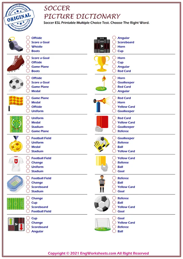 Soccer Esl Worksheet For Completing The Missing Two Letters. Worksheet Preview
