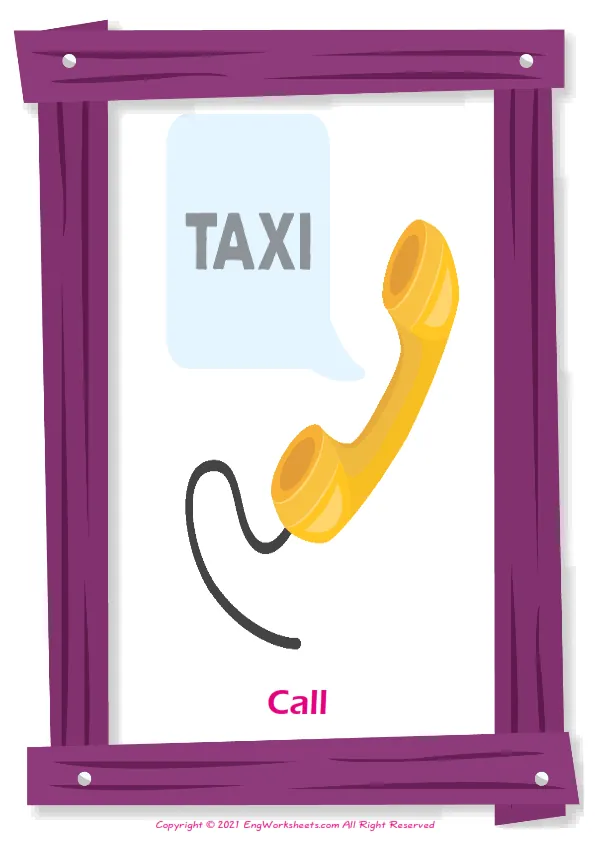 Taxi English vocabulary worksheet with full-page words Worksheet Preview