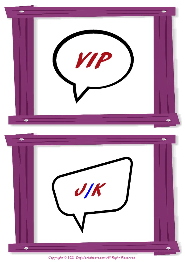 Wordless Abbreviation vocabulary worksheet with two images per page Worksheet Preview