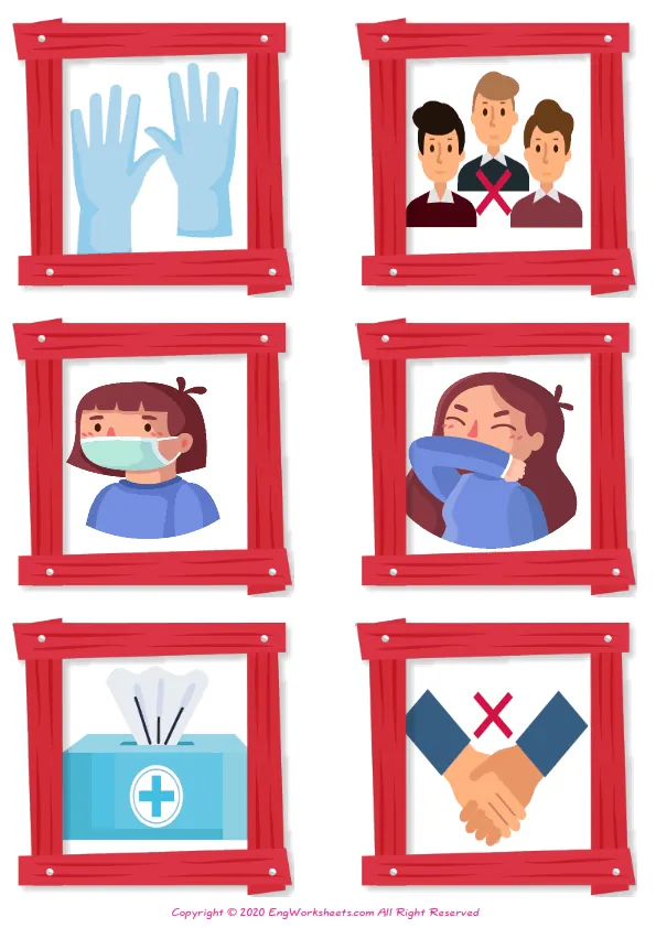 English And Your Native Language Coronavirus Prevention ESL Printable Dictionary Worksheet For Kids Worksheet Preview