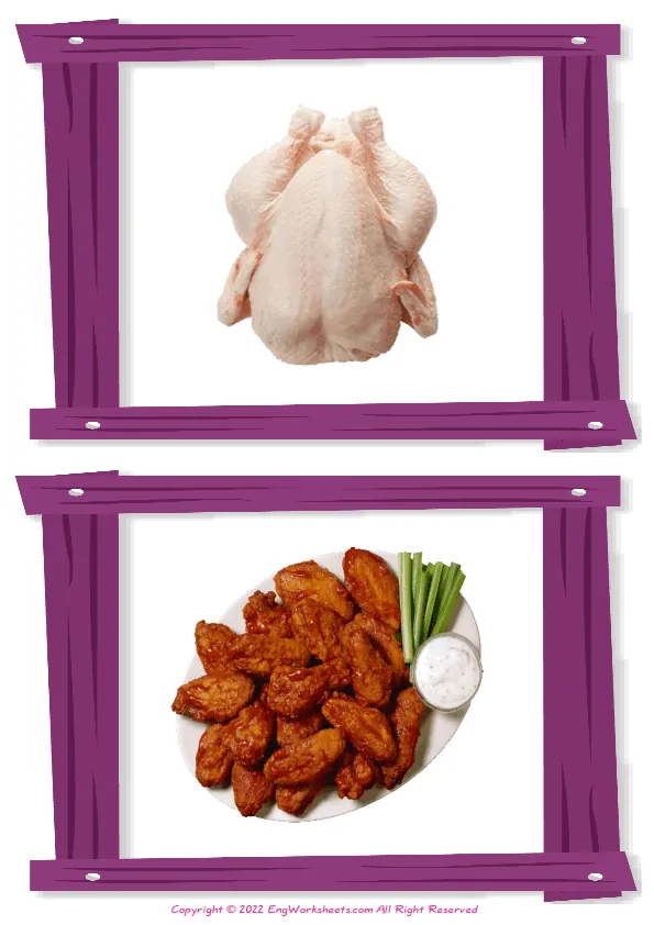 Wordless Dinner vocabulary worksheet with two images per page Worksheet Preview