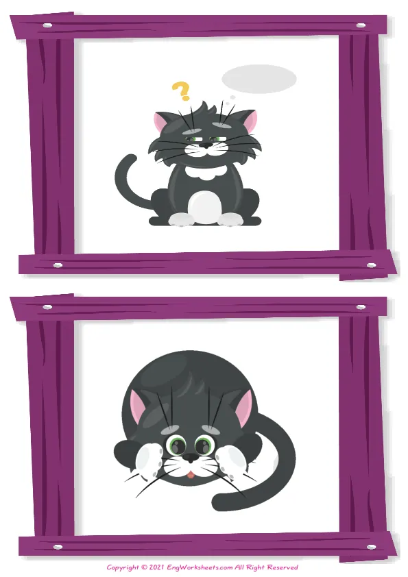 Wordless Feelings And Emotions vocabulary worksheet with two images per page Worksheet Preview