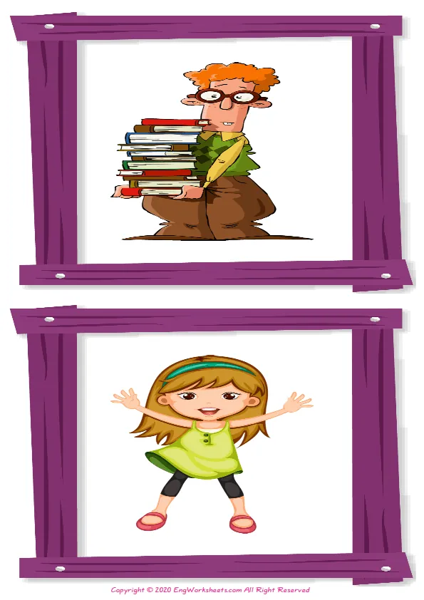 Wordless Friendship vocabulary worksheet with two images per page