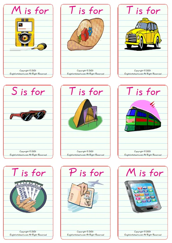 Wordless Holiday vocabulary worksheet with nine images per page Worksheet Preview