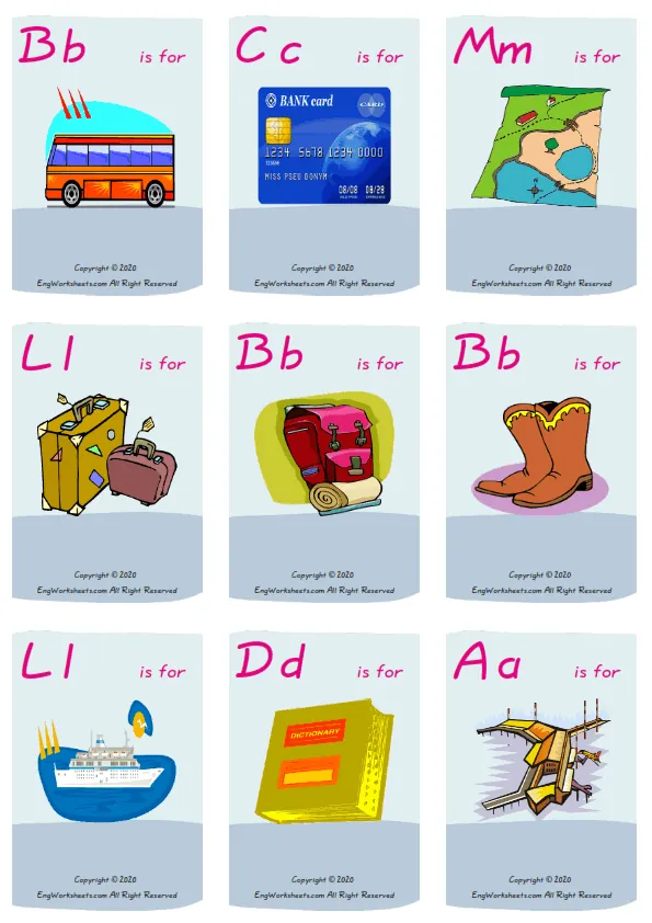 Wordless Holiday vocabulary worksheet with nine images per page