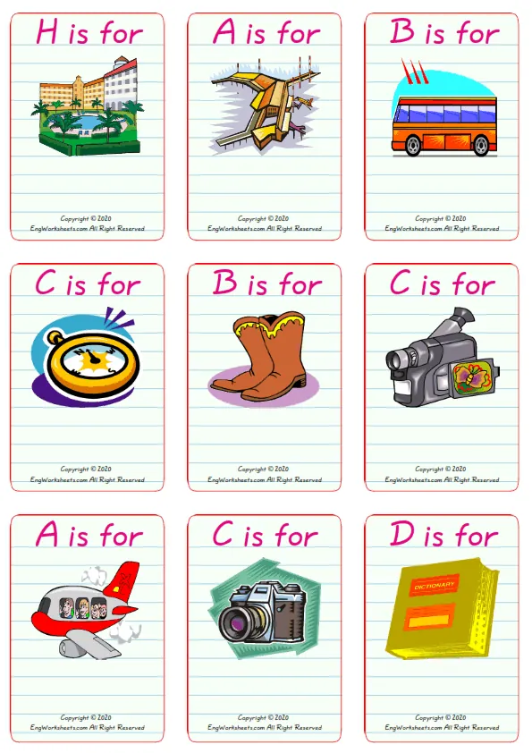 Wordless Holiday vocabulary worksheet with nine images per page