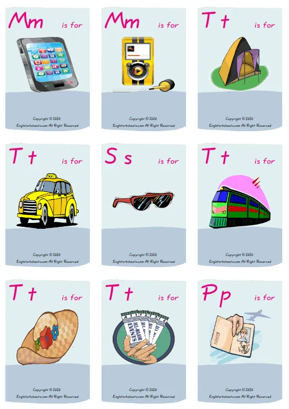 Wordless Holiday vocabulary worksheet with nine images per page Worksheet Preview
