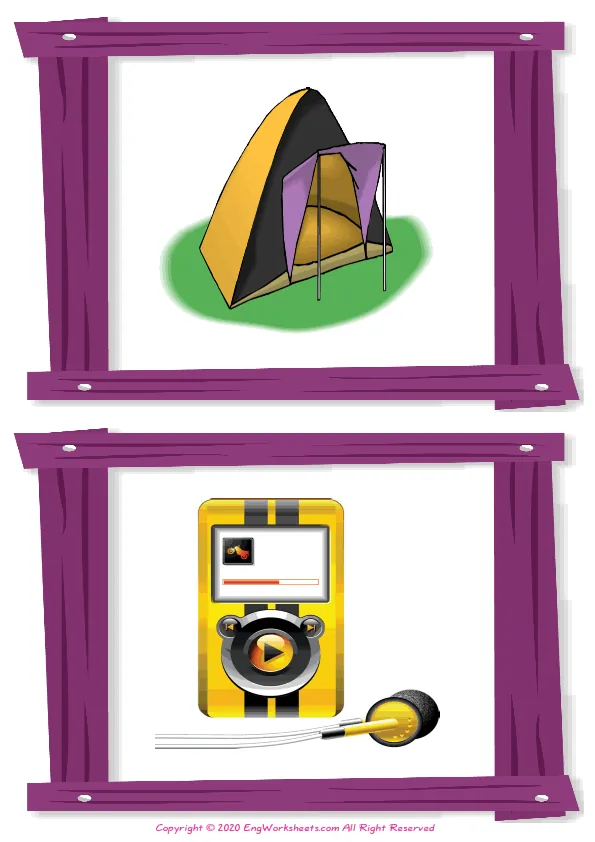 Wordless Holiday vocabulary worksheet with two images per page Worksheet Preview