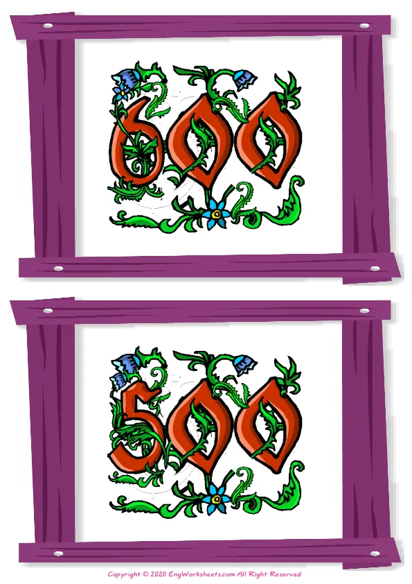 Wordless Number vocabulary worksheet with two images per page Worksheet Preview