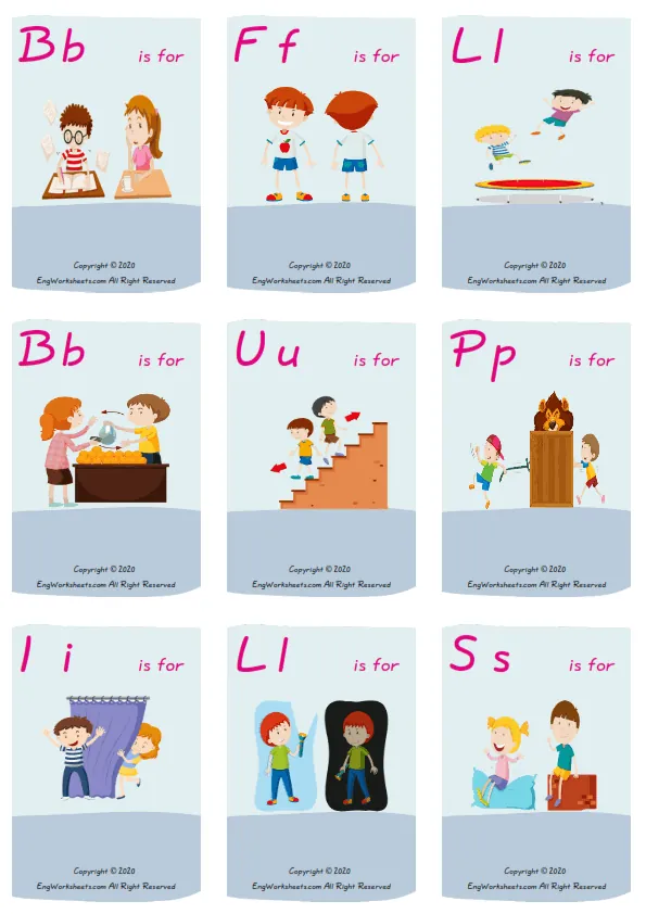 Wordless Opposites vocabulary worksheet with nine images per page Worksheet Preview