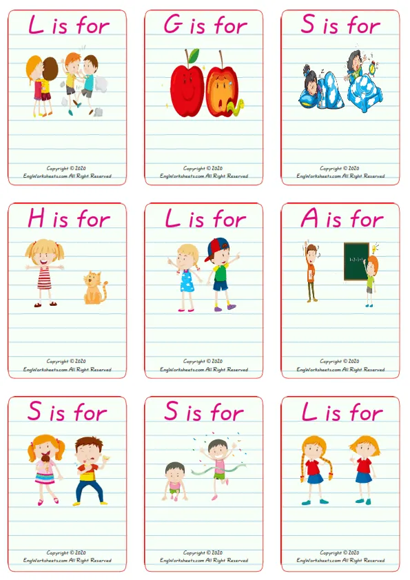 Wordless Opposites vocabulary worksheet with nine images per page Worksheet Preview