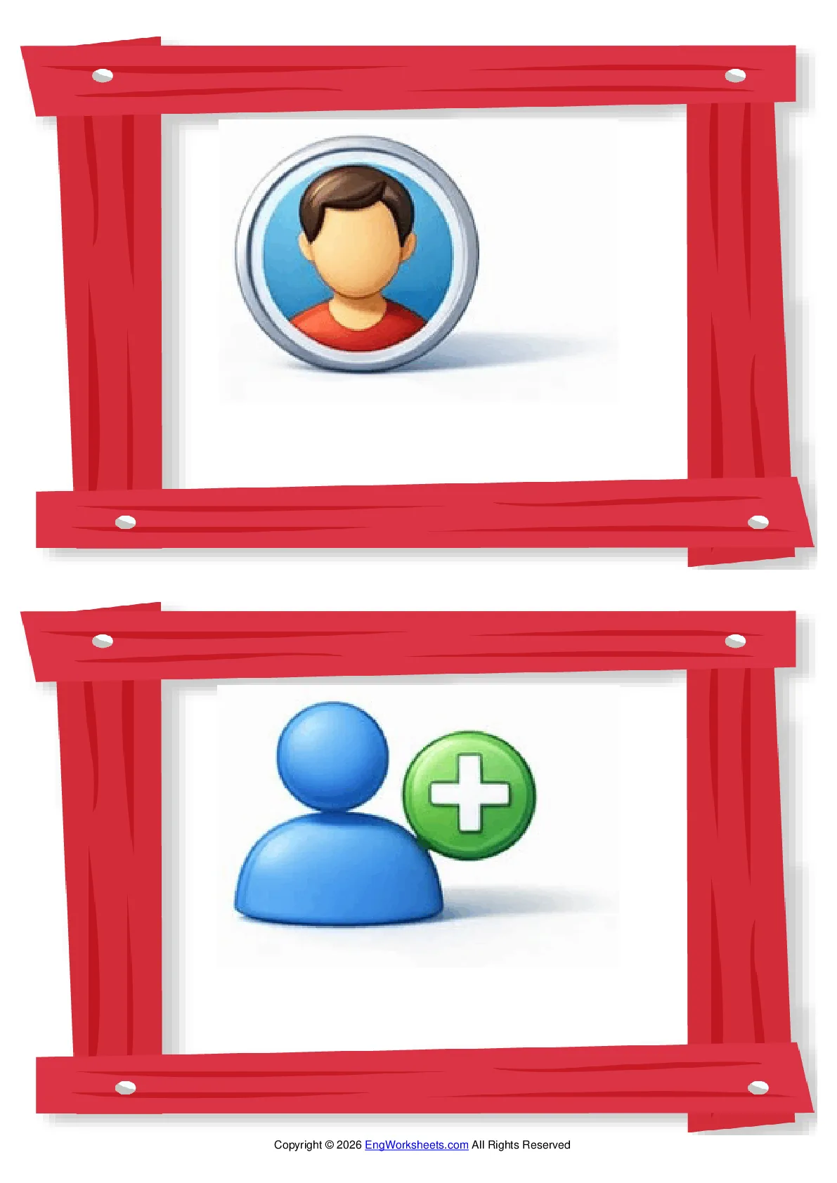 Wordless Social Media vocabulary worksheet with two images per page Worksheet Preview