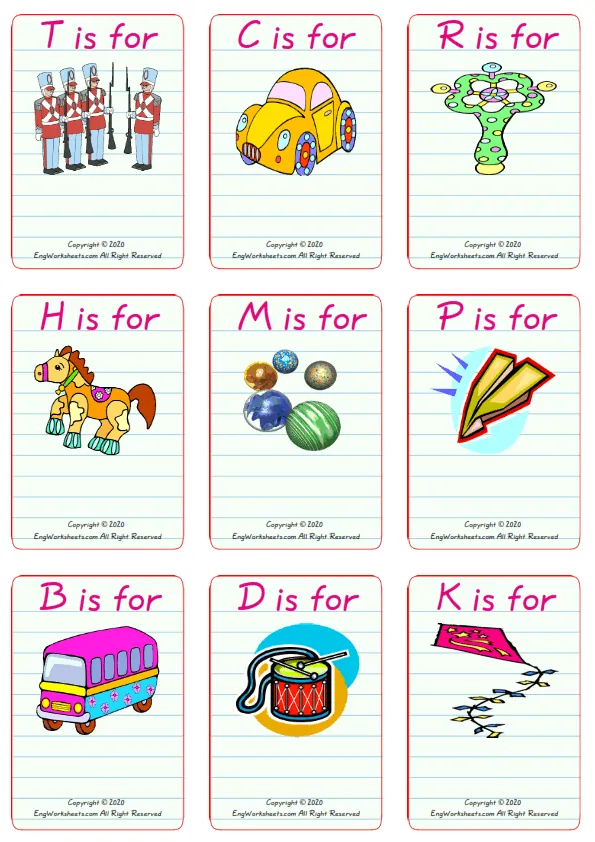 Wordless Toys vocabulary worksheet with nine images per page Worksheet Preview
