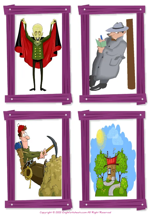 Wordless Tv Programmes vocabulary worksheet with four images per page Worksheet Preview